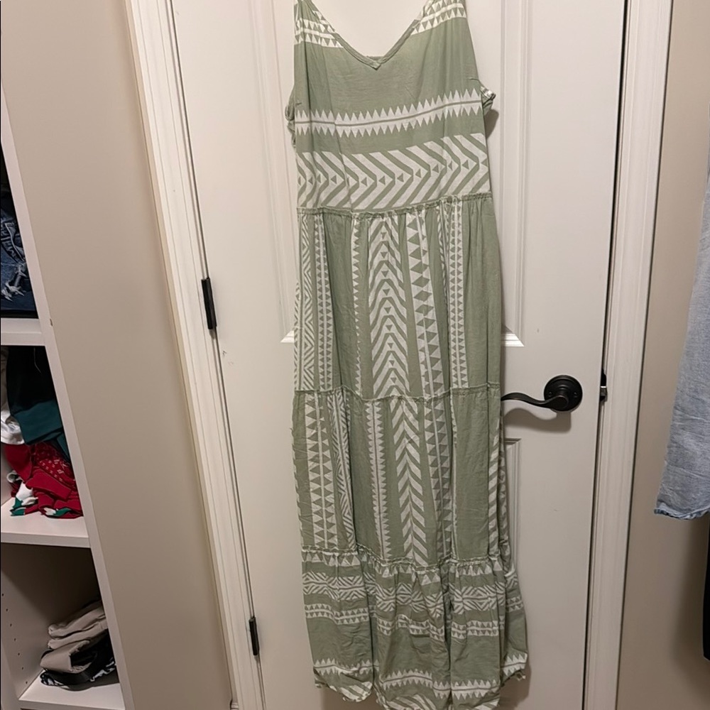 Vero Moda Green Tiered Sundress Maxi